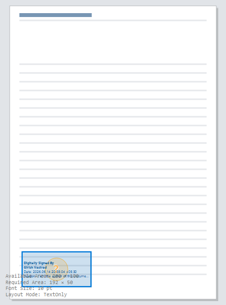 GlowDigit PDF Signer Live signature rendering preview box